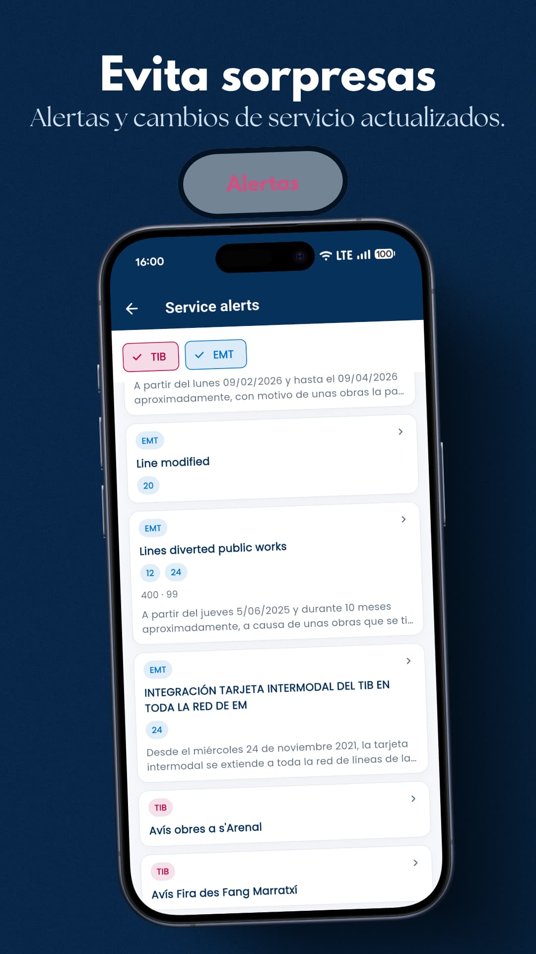 Alertas de transporte