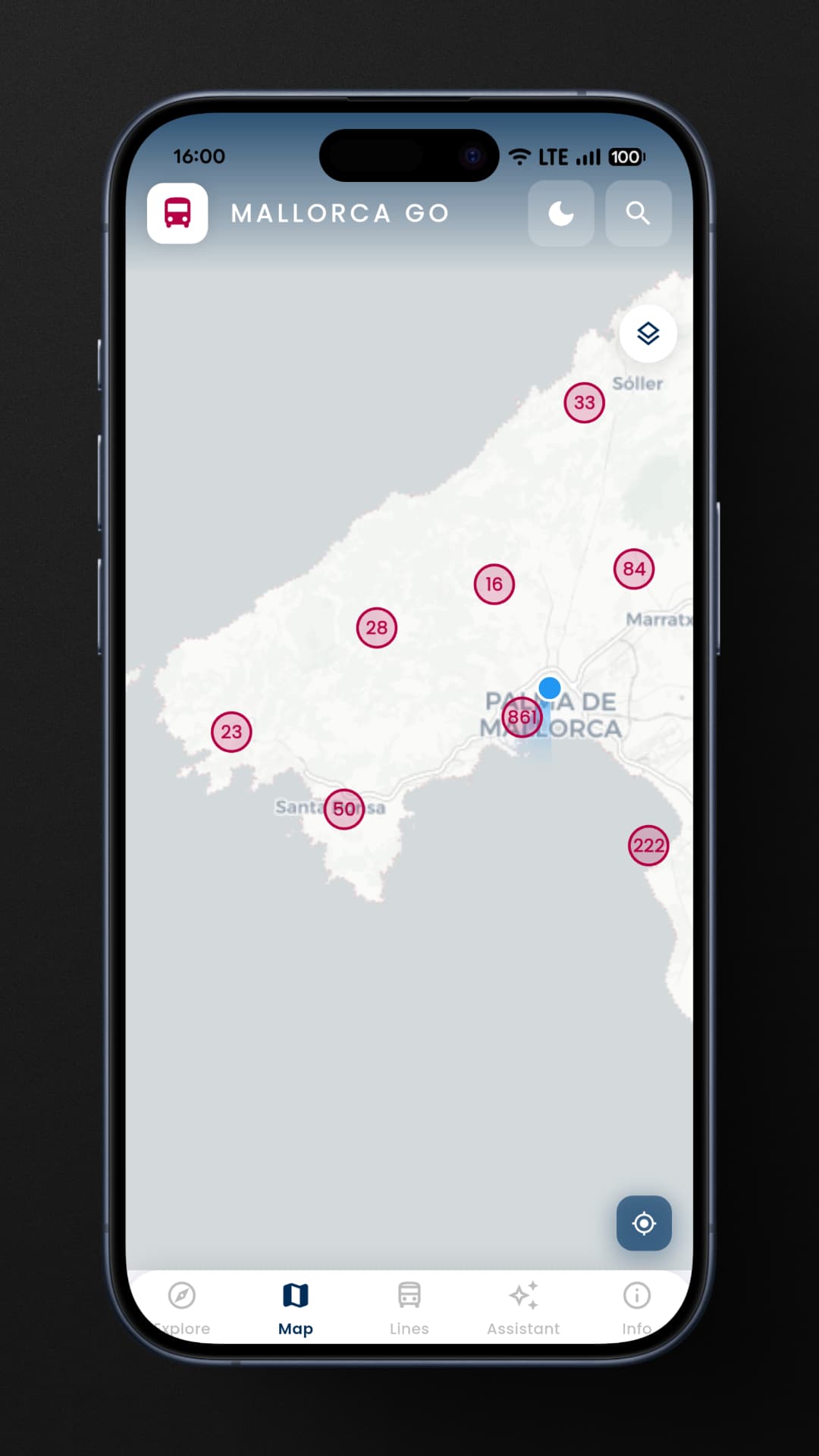 Mallorca Go Map Interface